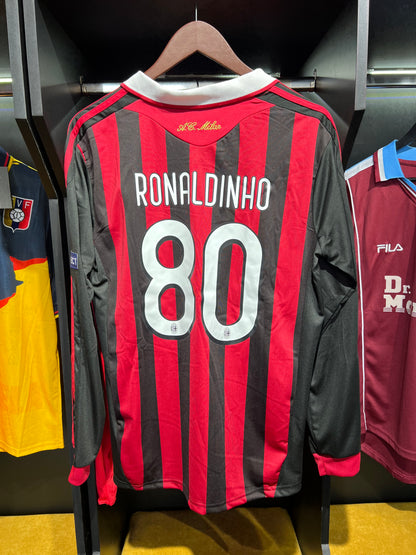 CAMISETA AC Milan 09/10 - Ronaldinho - Manga Larga