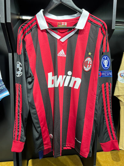 CAMISETA AC Milan 09/10 - Ronaldinho - Retro - Manga Larga