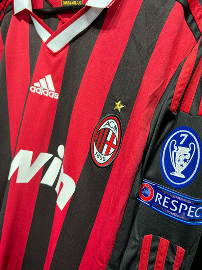 CAMISETA AC Milan 09/10 - Ronaldinho - Retro - Manga Larga